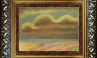 "CIELO  ROSA 2008" -20X30 cm-  carta/pastello -Riproduzione-