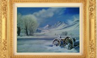 "CARRO SULLA NEVE 2012" -40×60 cm-  olio su tela         (venduto)