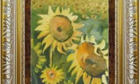 "GIRASOLI 2010" -15X20 cm-  olio su tela -Riproduzione- (venduto)