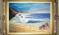 "MARE IN TEMPESTA  2009" -40X60 cm-  olio su tela -Riproduzione-