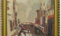 "VENEZIA 2010"  -30x60 cm-  olio su tela  -Riproduzione-